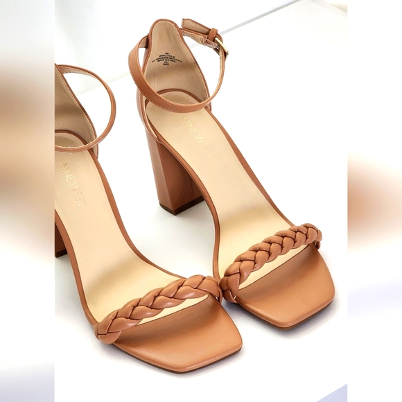 Nine West Women's Tan Allha Braided Block Heel Sandals Size 9 - Picture 4 of 11